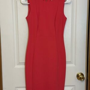 Calvin Klein Vibrant Pink Sleeveless Midi Dress
